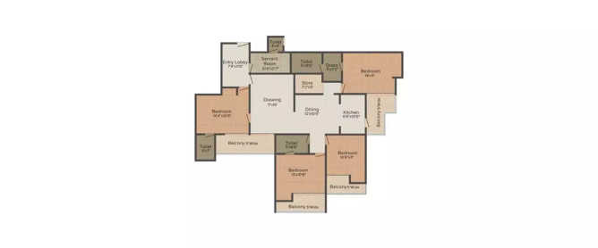 Supertech Ecociti Sector 137 - Floor plan 4 BHK 2275 Sq.ft