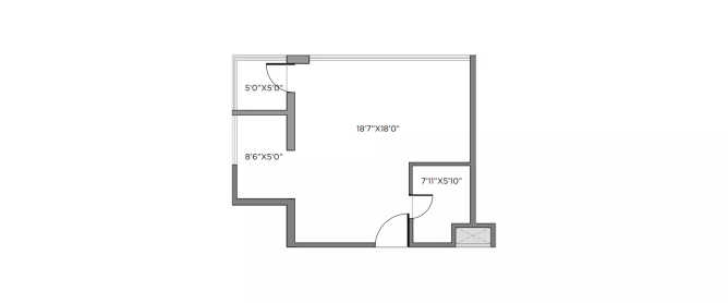 VJ IndiLife Pashan - Floor plan Studio 397 Sq.ft