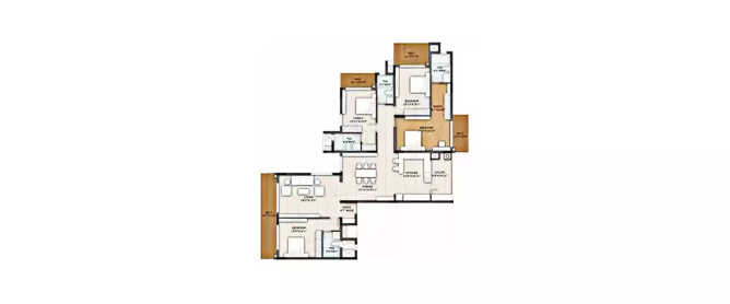 Vajram Esteva Bellandur - Floor plan 4 BHK 1897 Sq.ft