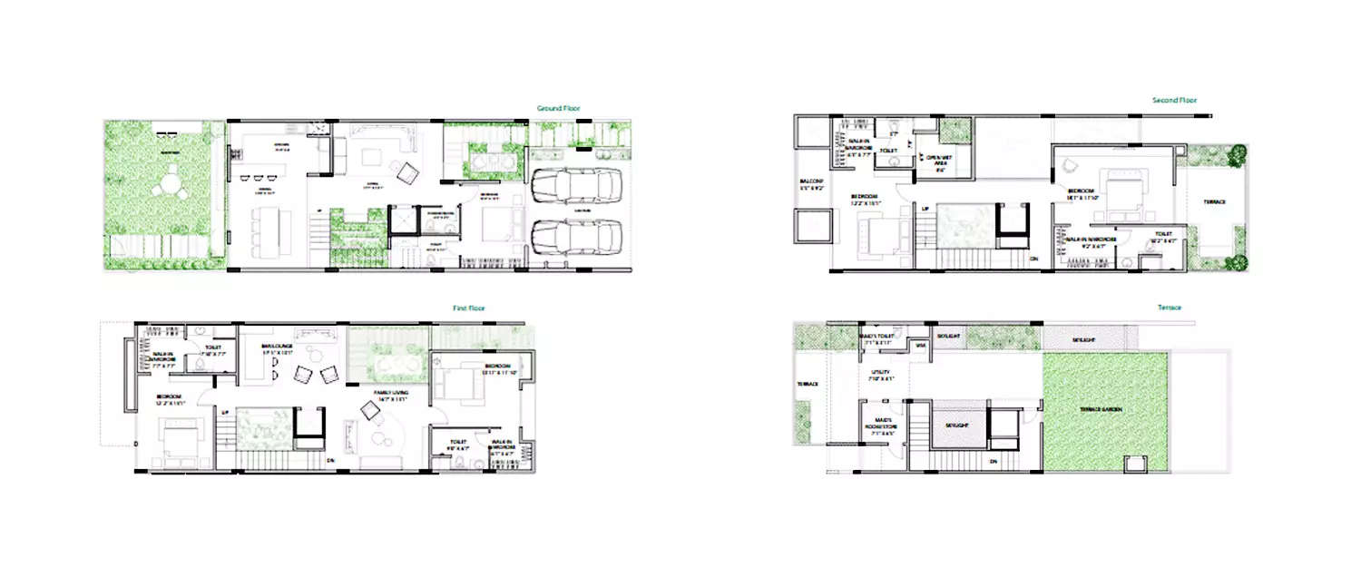 Floor plan for 5 BHK