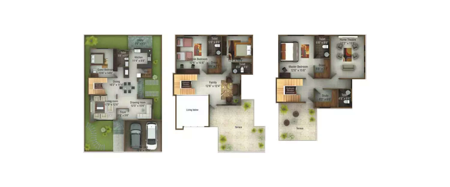 Floor plan for 4 BHK