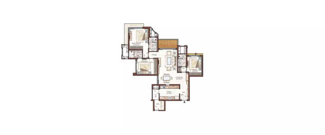Ashford Royale Nahur - Floor plan 3 BHK  Sq.ft