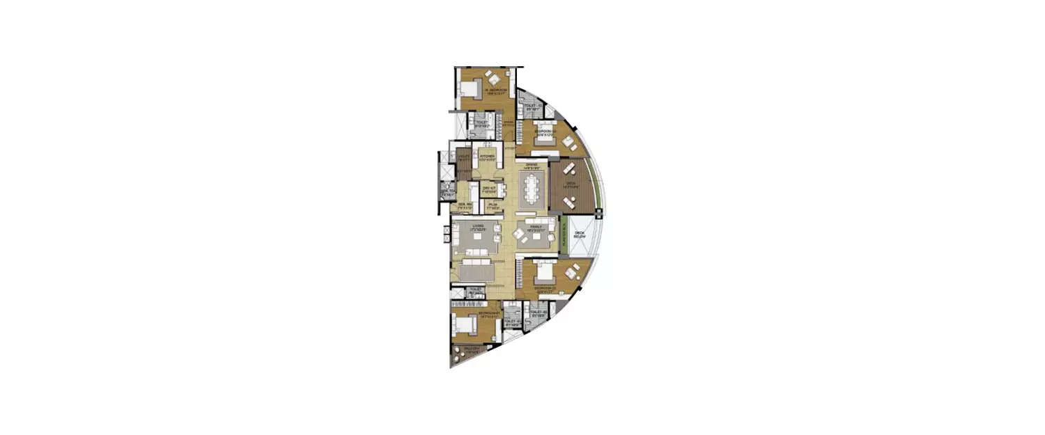 Floor plan for 4 BHK