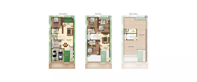 Prestige Woodside Yelahanka - Floor plan 4 BHK 2325 Sq.ft