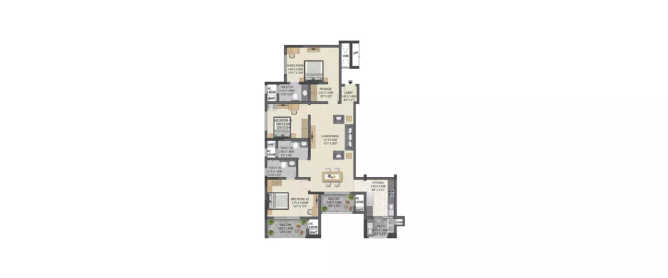 Sobha Winchester Kovilambakkam - Floor plan 3 BHK 1288 Sq.ft