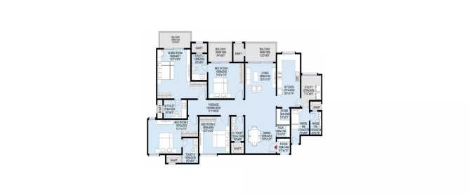 L & T Raintree Olivia Hebbal - Floor plan 4 BHK 2500 Sq.ft