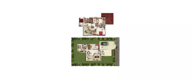 Paranjape Schemes Meadows Bhugaon - Floor plan 4 BHK 2400 Sq.ft