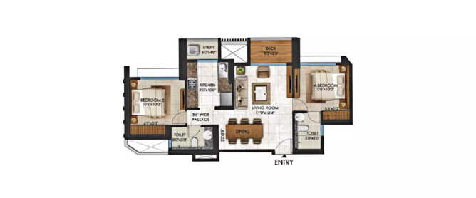 Lodha Codename Limited Edition Mulund - Floor plan 2 BHK 710 Sq.ft