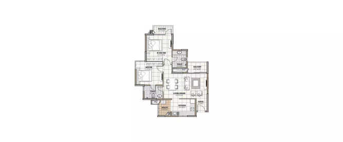 Prestige Tranquility Bommenahalli - Floor plan 2 BHK 1149 Sq.ft