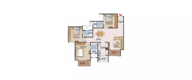 Prestige Primrose Hills Kanakapura - Floor plan 3 BHK 1688 Sq.ft