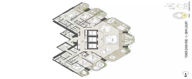Omkar 1973 Worli - Floor plan 5 BHK 4700 Sq.ft