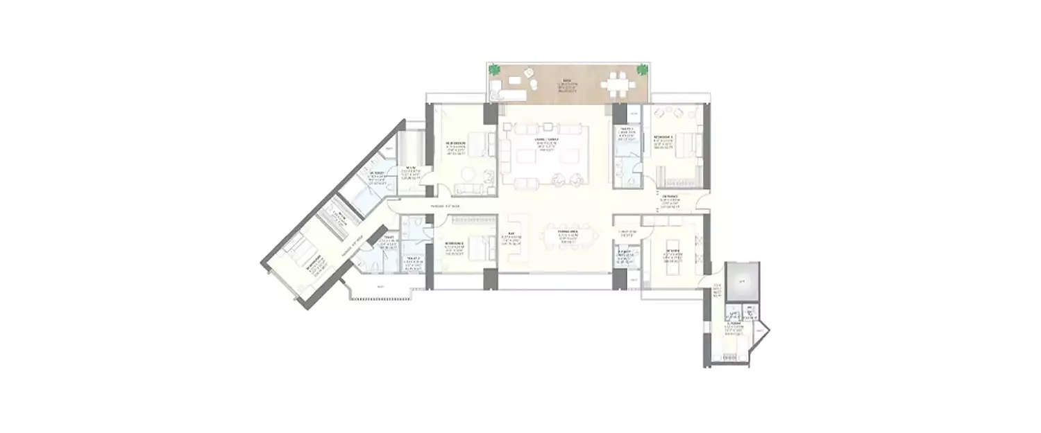 Floor plan for 4 BHK