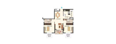 VTP Blue Waters, 2 BHK-861 Sq.ft