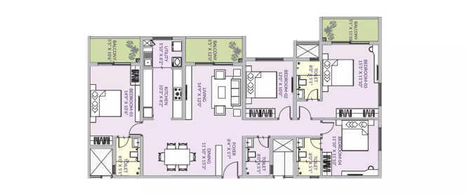 Century Liva Yelahanka - Floor plan 4 BHK 3500 Sq.ft