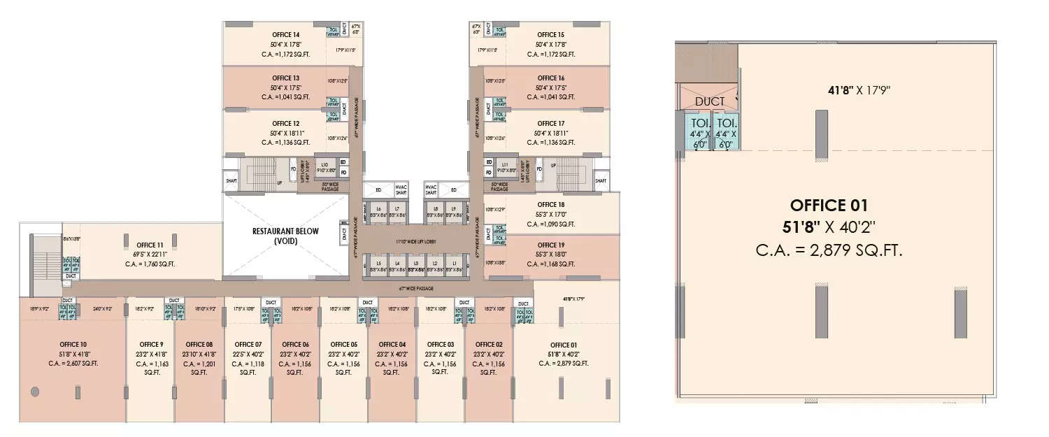 Floor plan for Commercial Office