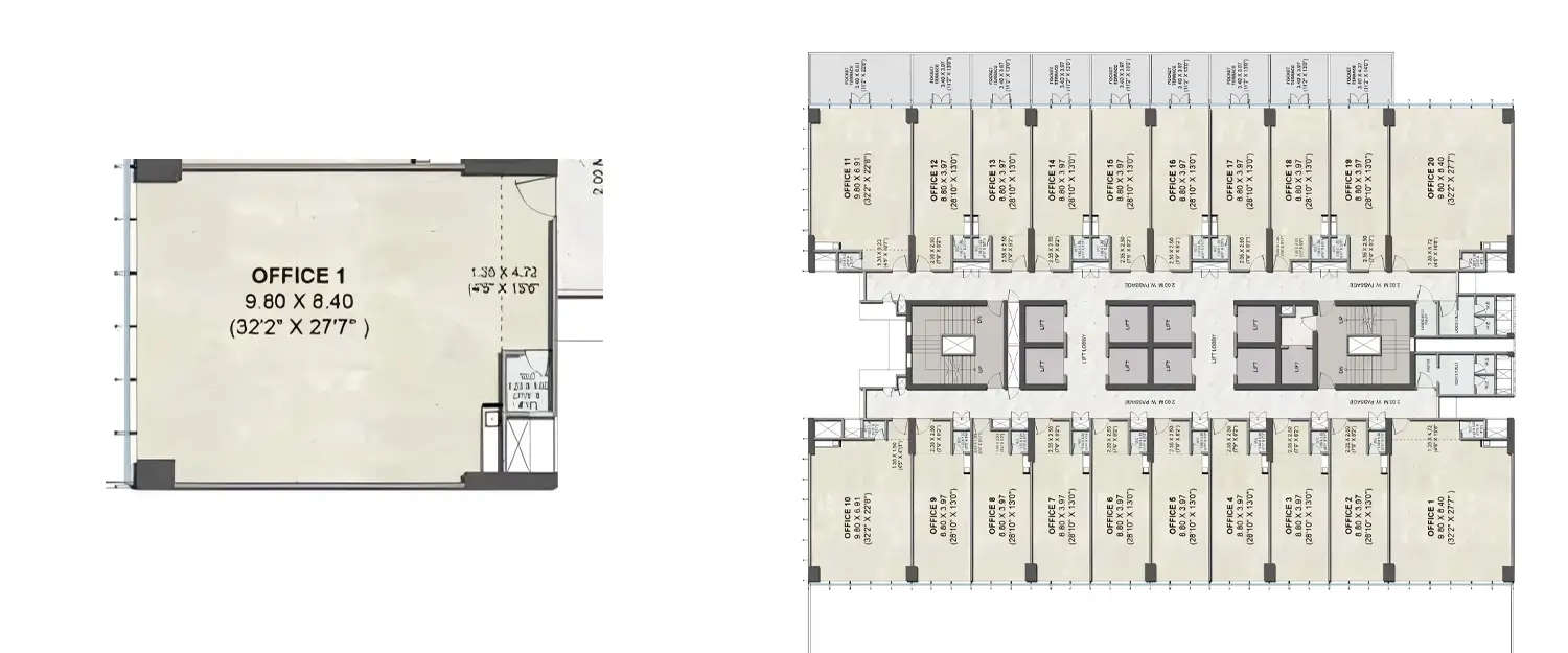 Floor plan for Commercial Office