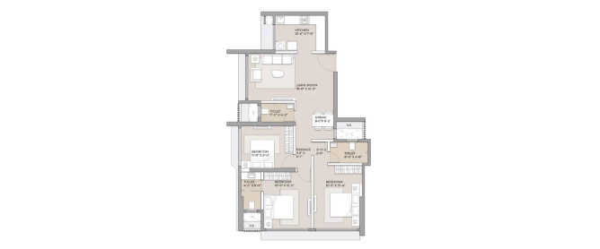 Arkade Aspire Goregaon - Floor plan 2 BHK 869 Sq.ft
