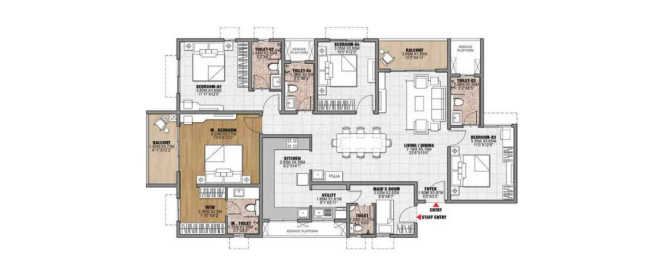 Brigade Morgan Heights Perumbakkam - Floor plan 4 BHK 2532 Sq.ft