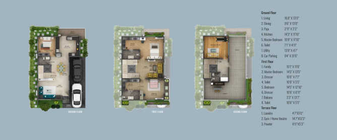Concorde Abode 99 Ramasagara - Floor plan 4 BHK 2993 Sq.ft