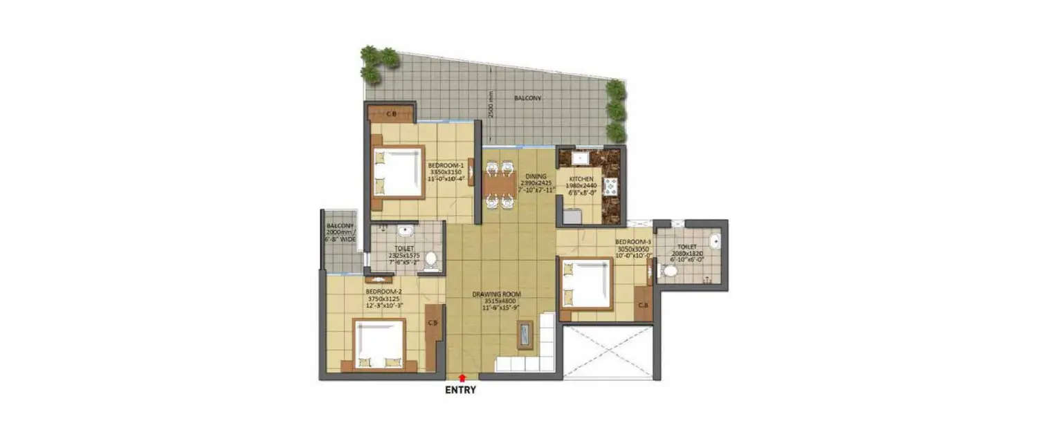 Floor Plan Gaur City 7th Avenue Flat Price Floor Plan Bhk Flat In