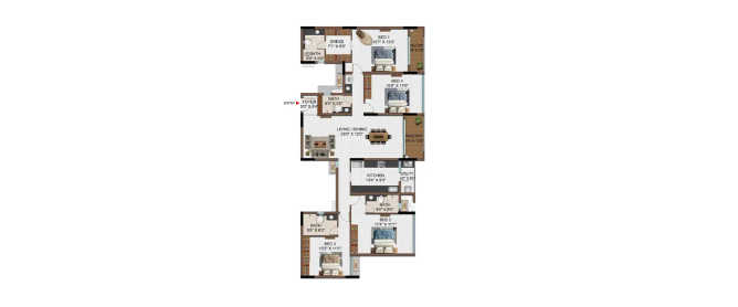 Casagrand Reva Pallavaram - Floor plan 4 BHK 2522 Sq.ft