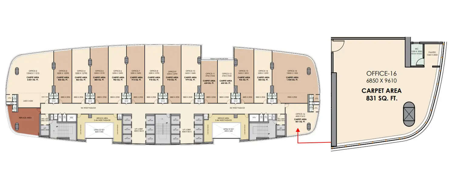 Floor plan for Commercial Office