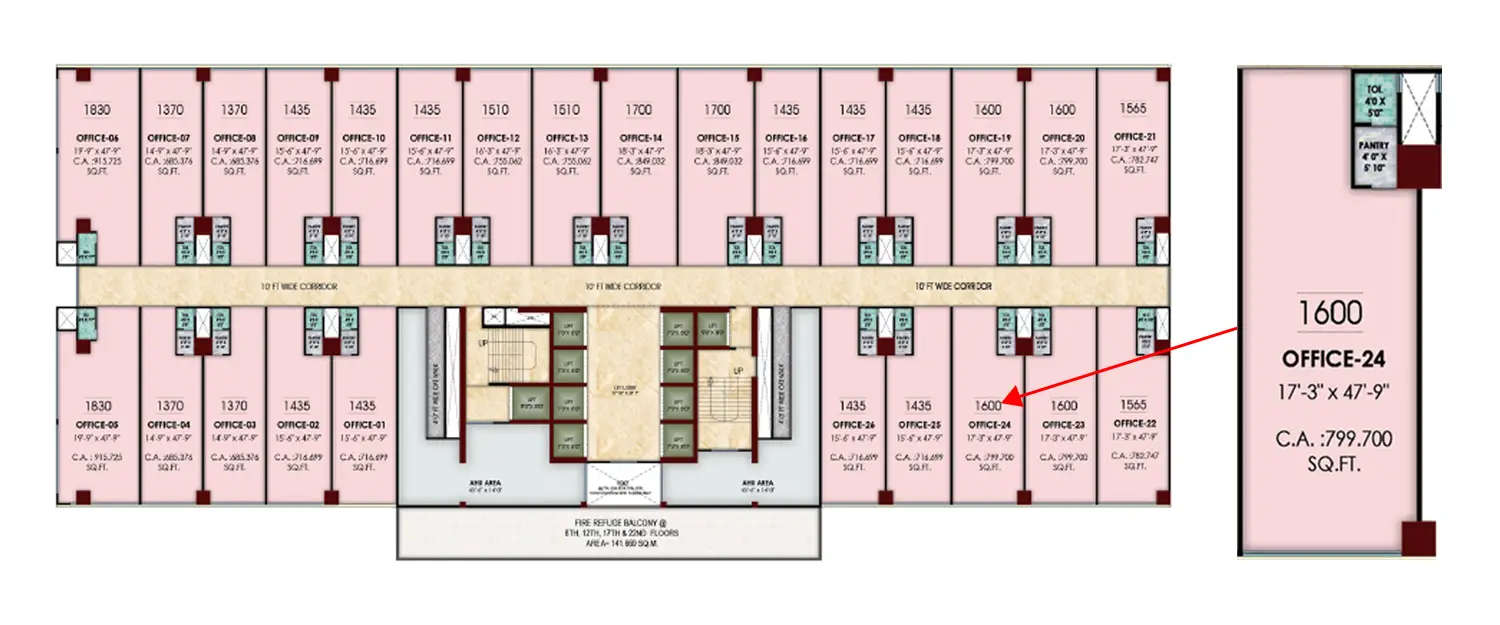 Floor plan for Commercial Office