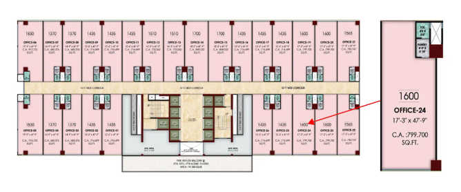 Akshar Level 23 Vashi - Floor plan Commercial Office 1600 Sq.ft