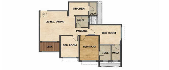 Runwal Bliss Kanjurmarg - Floor plan 3 BHK 797 Sq.ft