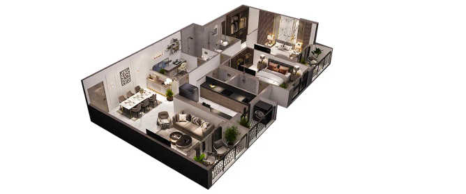 Esto Arkis Andheri - Floor plan 2.5 BHK 1157 Sq.ft