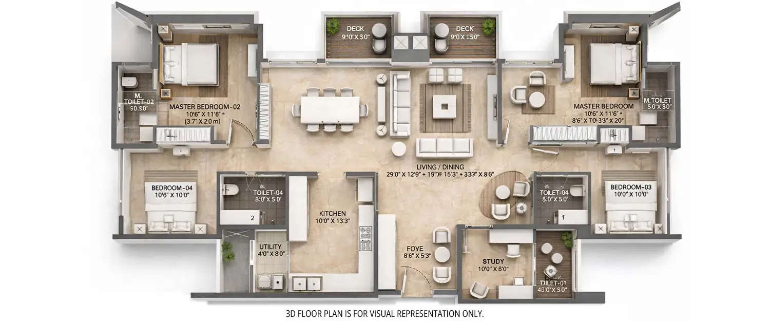 Floor plan for 4.5 BHK