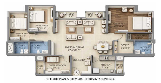 Sheth Montana Mulund - Floor plan 4 BHK 2089 Sq.ft