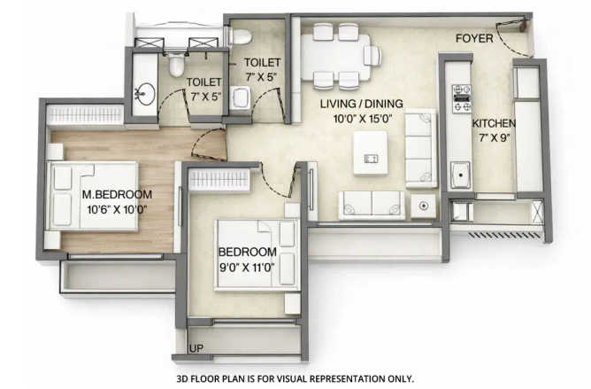 Runwal My City Dombivali - Floor plan 2 BHK 632 Sq.ft