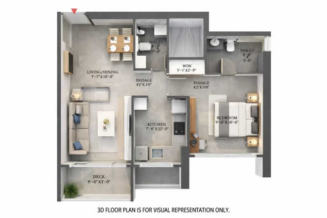 GHP Isle of Calm Powai - Floor plan 1 BHK 505 Sq.ft