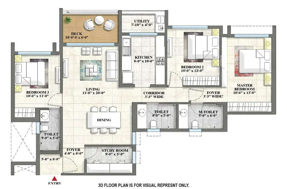 Floor plan for 3.5 BHK