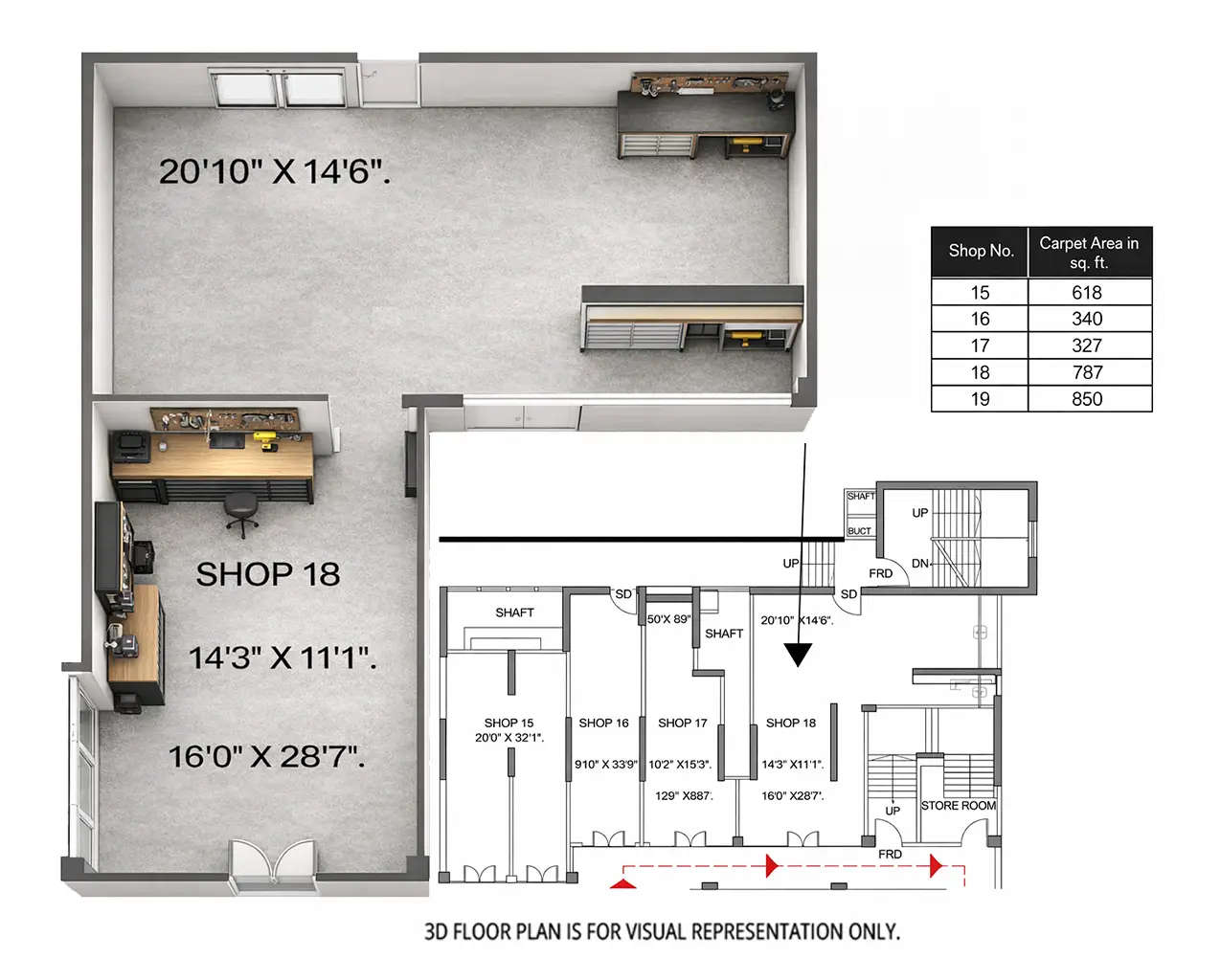 Floor plan for Retail Shop