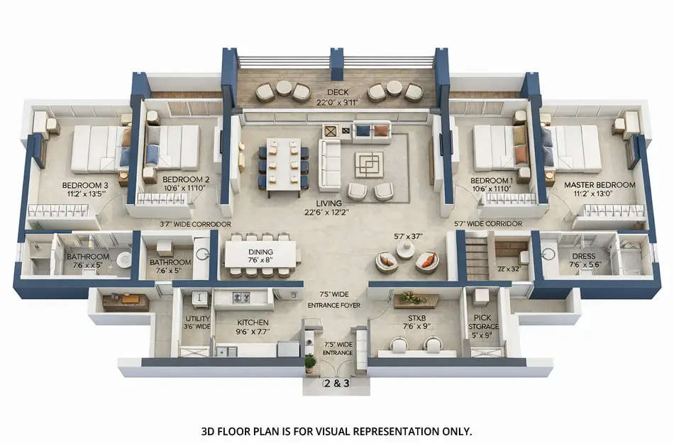 Floor plan for 4 BHK