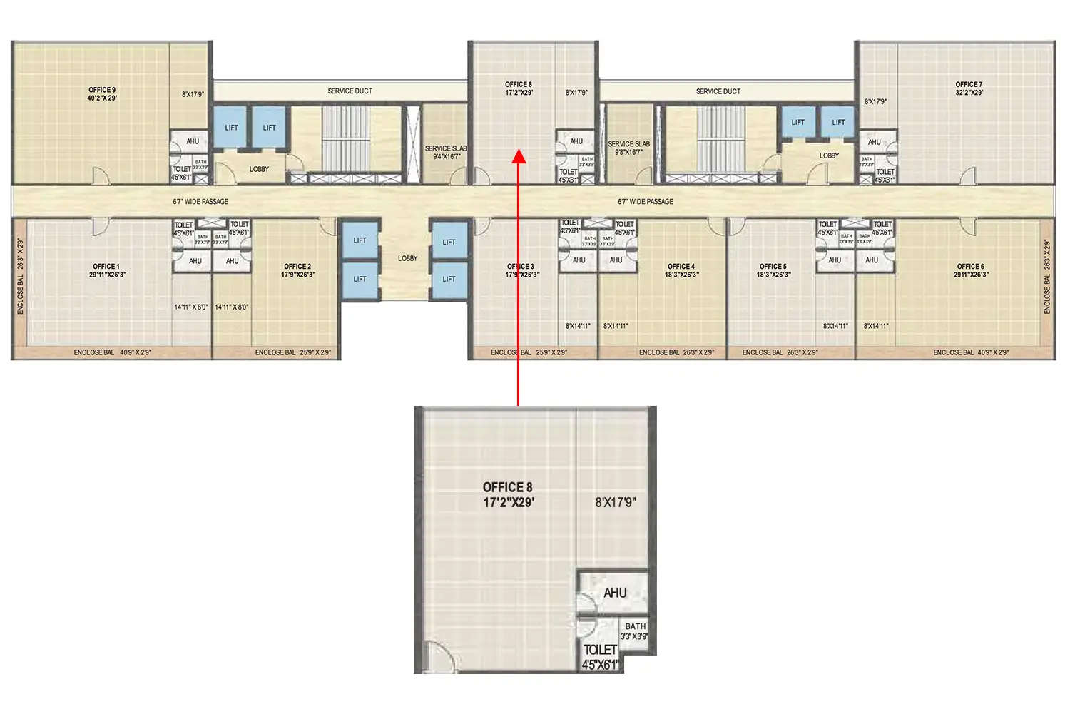 Floor plan for Commercial Office