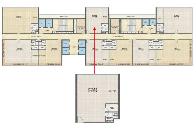 IJB Mark 1 Nerul - Floor plan Commercial Office 725 Sq.ft