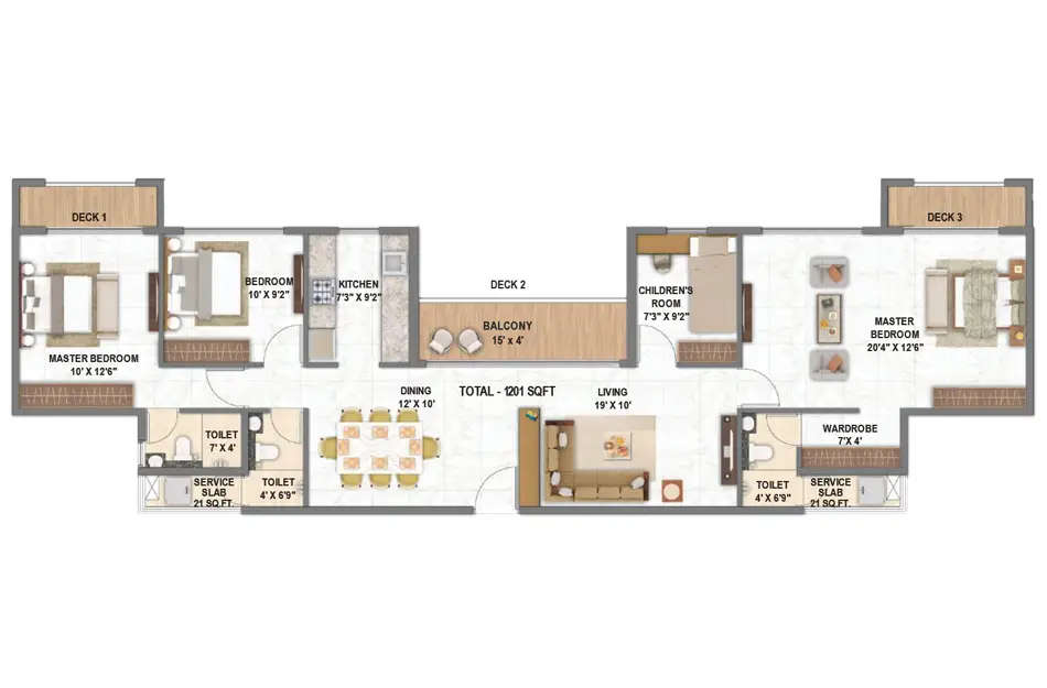 Today Cloud City Kharghar - Floor plan 4 BHK  Sq.ft