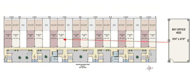 Akshar Business Park Vashi - Floor plan Commercial Office 413 Sq.ft