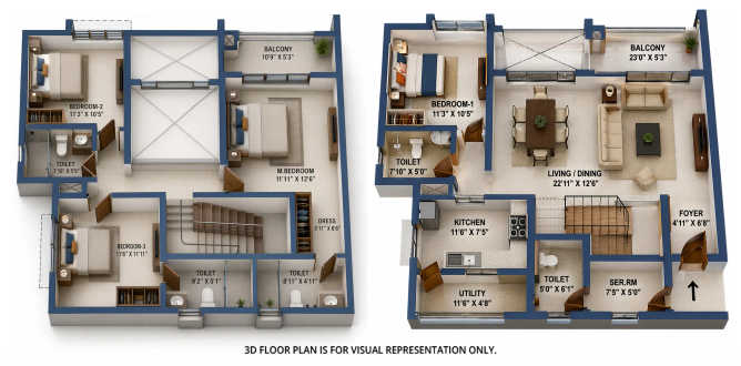 Godrej Azure Padur - Floor plan 4 BHK 2720 Sq.ft