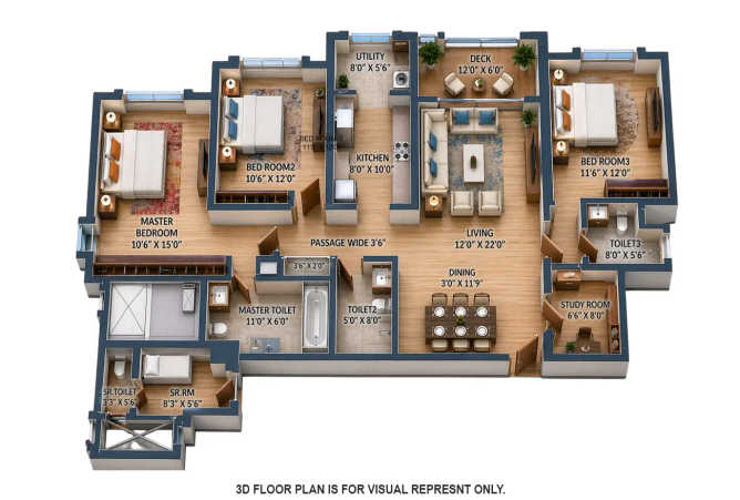 Lodha Bellagio Powai - Floor plan 4.5 BHK 1710 Sq.ft