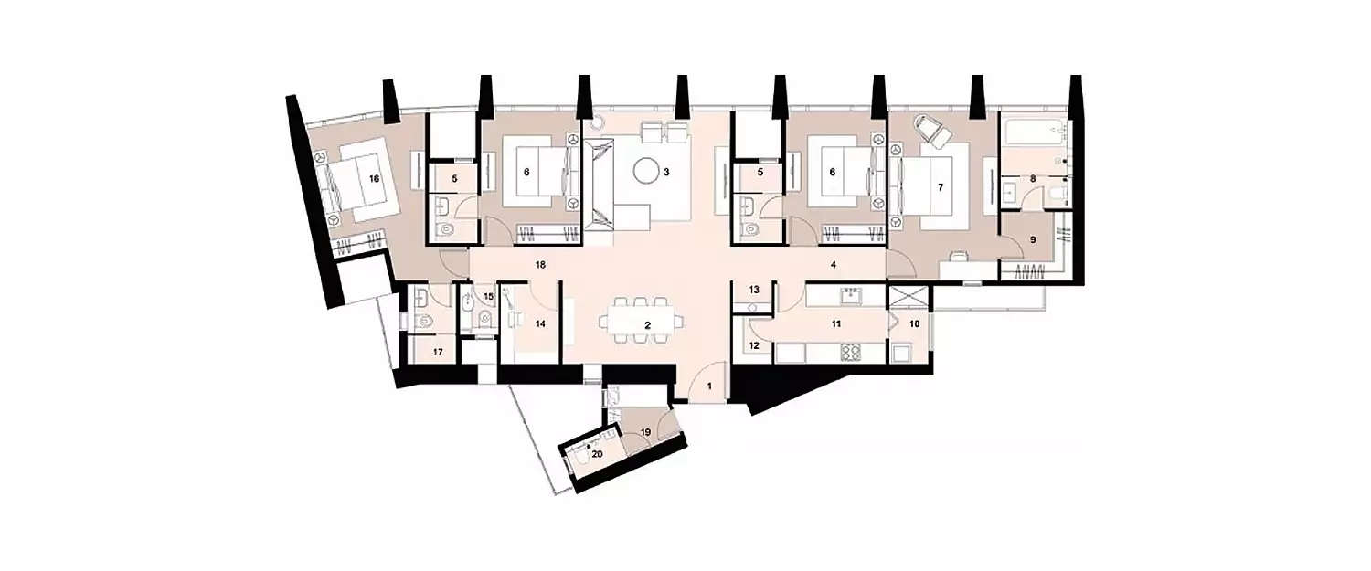 Floor plan for 4 BHK