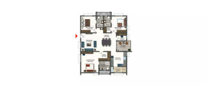 Ramky One Odyssey Kokapet - Floor plan 3.5 BHK 2180 Sq.ft