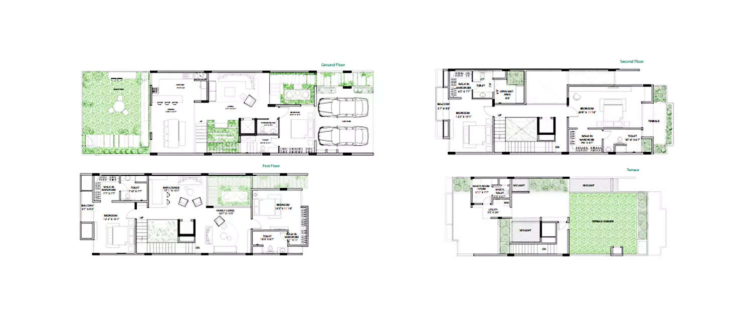 Floor plan for 5 BHK