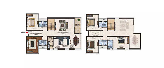 Casagrand Crescendo Nolambur - Floor plan 5 BHK 3356 Sq.ft