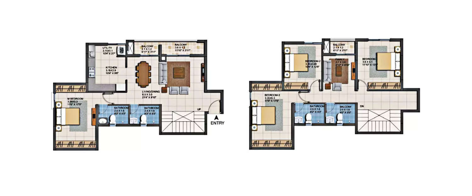 Floor plan for 4 BHK