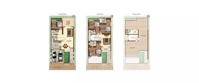 Prestige Woodside Yelahanka - Floor plan 4 BHK 2357 Sq.ft