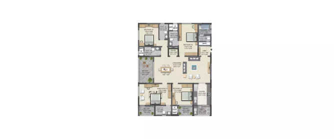 Sobha Winchester Kovilambakkam - Floor plan 4 BHK 1927 Sq.ft